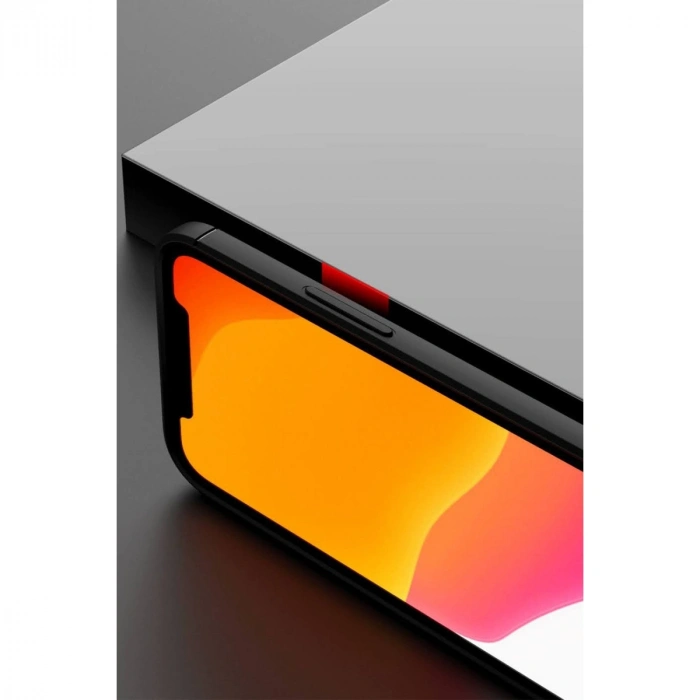 Apple İphone 12 Mini Kılıf Range Yüzüklü Silikon - Siyah-kırmızı