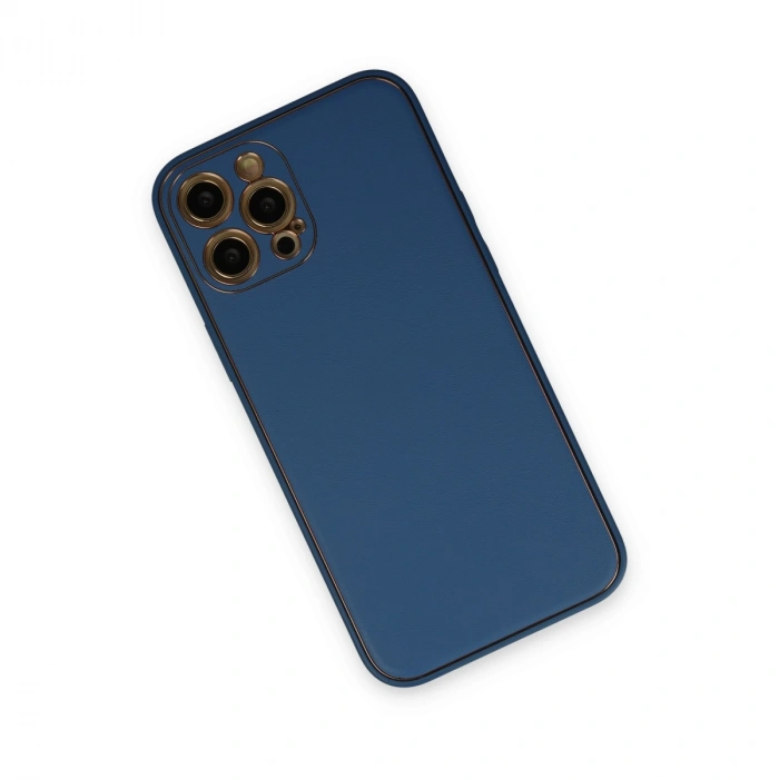 Apple İphone 12 Pro Kılıf Coco Deri Silikon Kapak - Açık Mavi