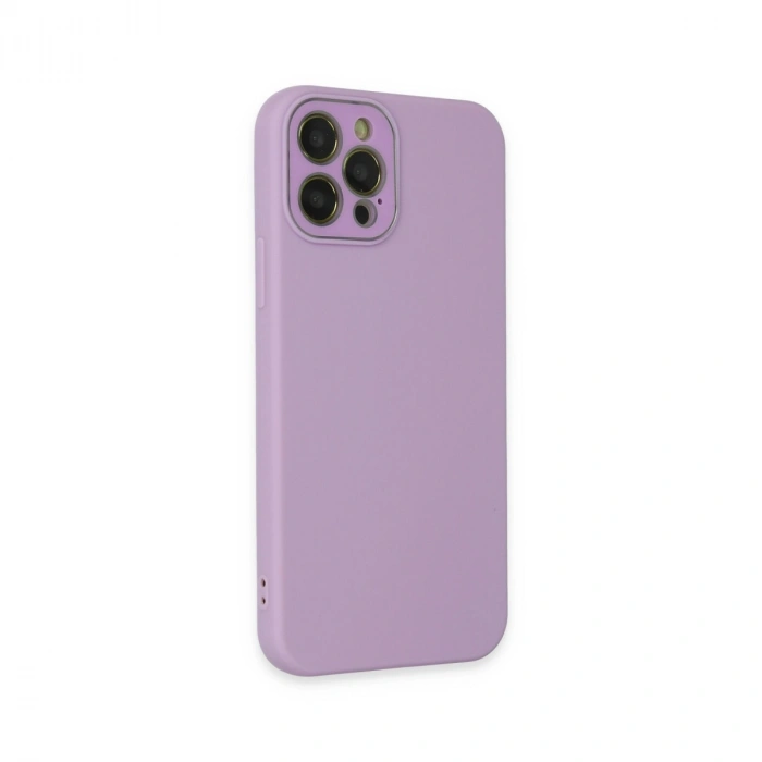 Apple İphone 12 Pro Kılıf Lansman Glass Kapak - Lila