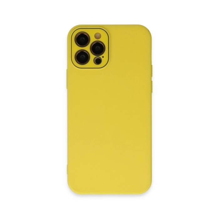 Apple İphone 12 Pro Kılıf Lansman Glass Kapak - Sarı