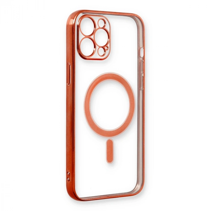 Apple İphone 12 Pro Kılıf Magneticsafe Lazer Silikon - Kırmızı
