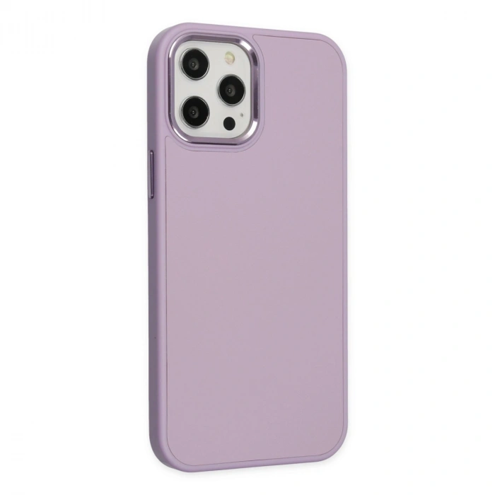Apple İphone 12 Pro Max Kılıf Asya Deri Silikon - Lila