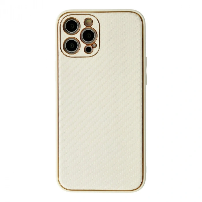 Apple İphone 12 Pro Max Kılıf Coco Karbon Silikon - Beyaz