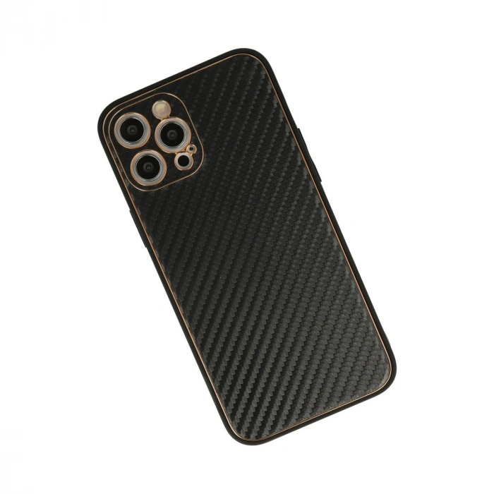 Apple İphone 12 Pro Max Kılıf Coco Karbon Silikon - Siyah