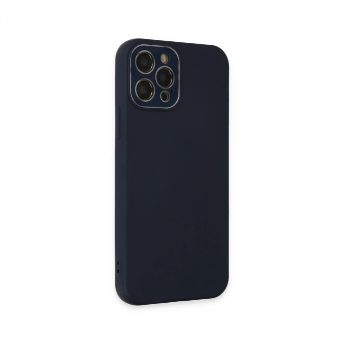 Apple İphone 12 Pro Max Kılıf Lansman Glass Kapak - Lacivert