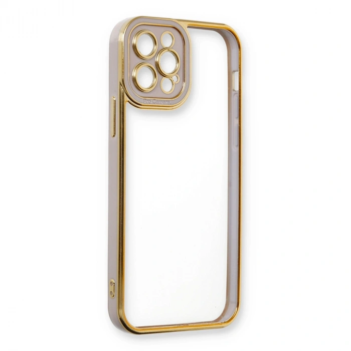 Apple İphone 12 Pro Max Kılıf Liva Lens Silikon - Lila