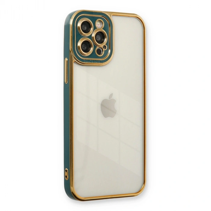 Apple İphone 12 Pro Max Kılıf Liva Lens Silikon - Yeşil