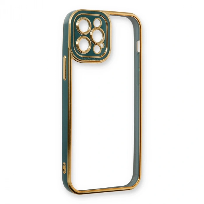 Apple İphone 12 Pro Max Kılıf Liva Lens Silikon - Yeşil