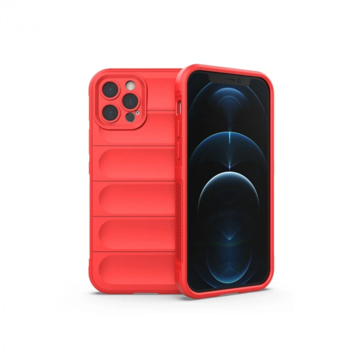 Apple İphone 12 Pro Max Kılıf Optimum Silikon - Kırmızı
