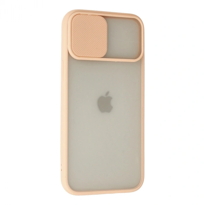 Apple İphone 12 Pro Max Kılıf Palm Buzlu Kamera Sürgülü Silikon - Pembe