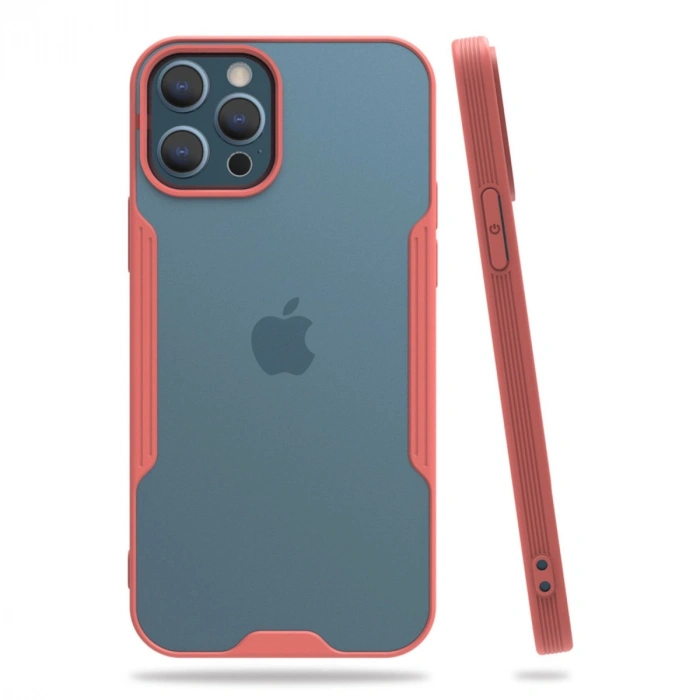 Apple İphone 12 Pro Max Kılıf Platin Silikon - Pembe