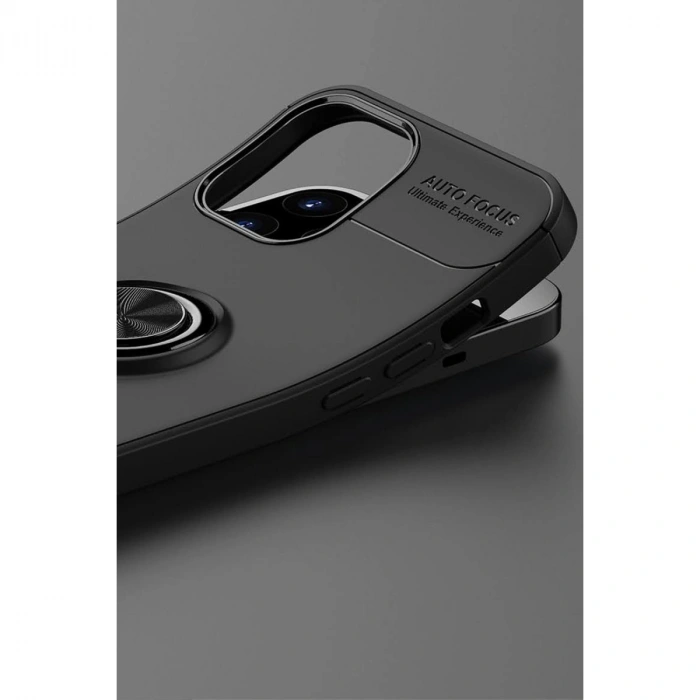 Apple İphone 12 Pro Max Kılıf Range Yüzüklü Silikon - Kırmızı