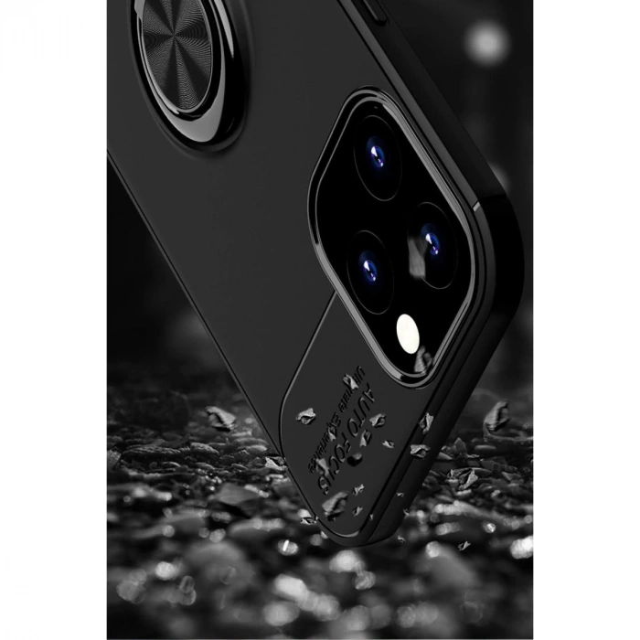 Apple İphone 12 Pro Max Kılıf Range Yüzüklü Silikon - Kırmızı