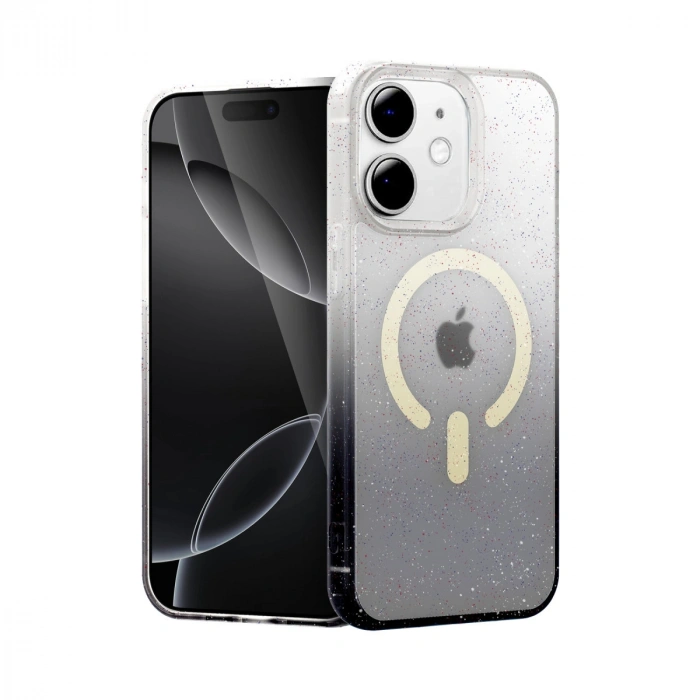 Apple İphone 12 Pummel Shiny Magsafe Kapak - Siyah