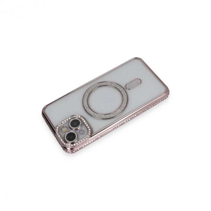 Apple İphone 13 Kılıf Joke Simli Magneticsafe Kılıf - Pembe