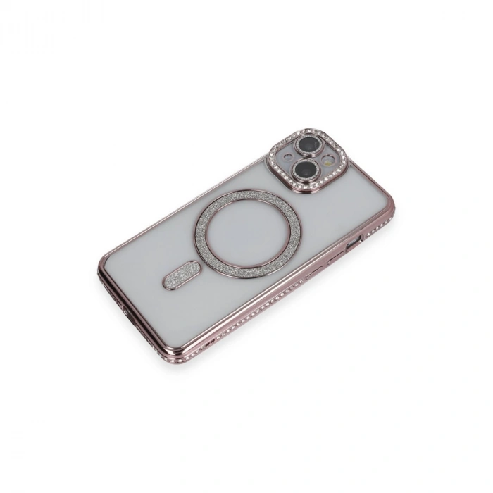 Apple İphone 13 Kılıf Joke Simli Magneticsafe Kılıf - Pembe