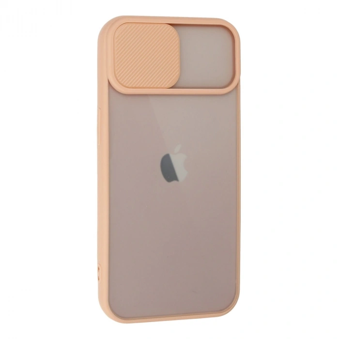 Apple İphone 13 Kılıf Palm Buzlu Kamera Sürgülü Silikon - Pembe