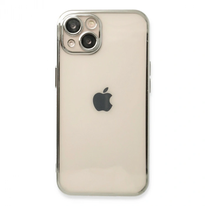 Apple İphone 13 Kılıf Razer Lensli Silikon - Gümüş