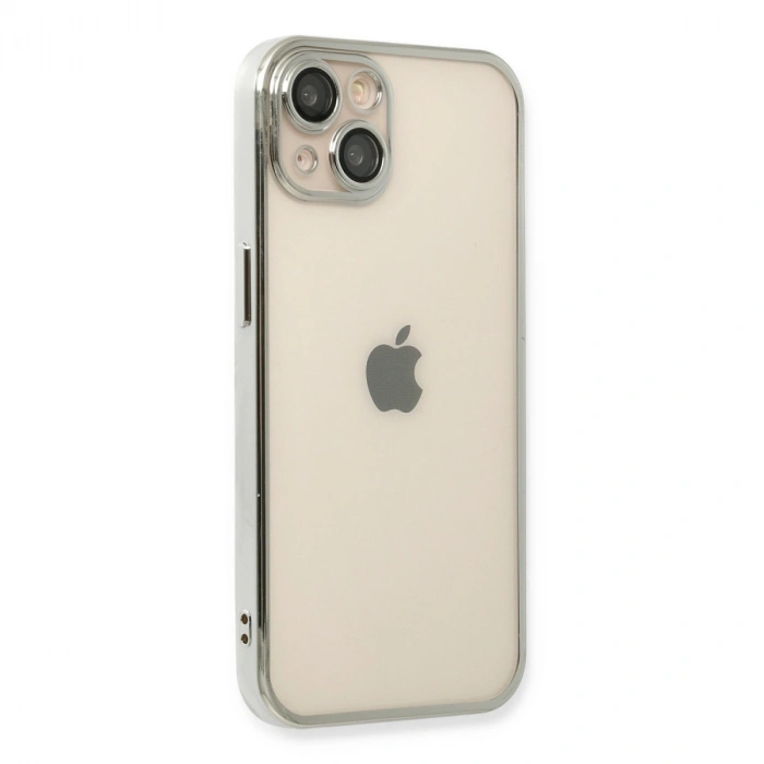 Apple İphone 13 Kılıf Razer Lensli Silikon - Gümüş