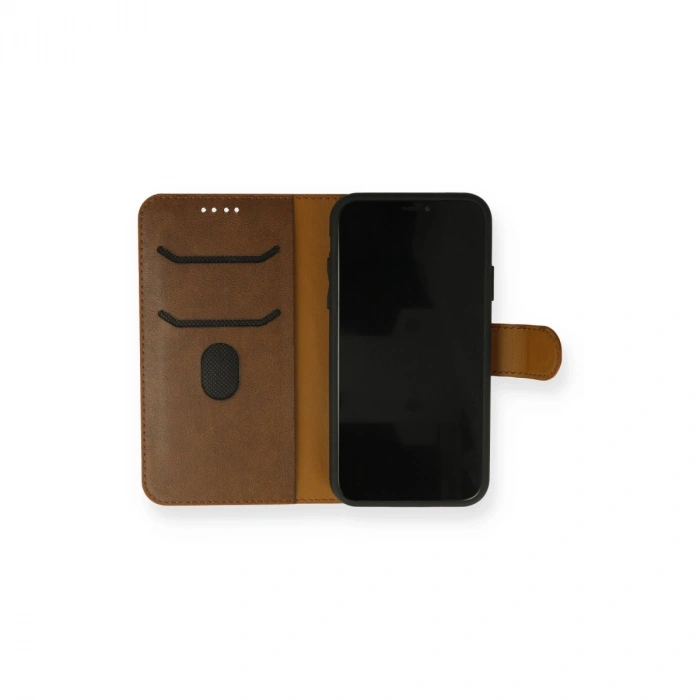 Apple İphone 13 Mini Kılıf Trend S Plus Kapaklı Kılıf - Taba