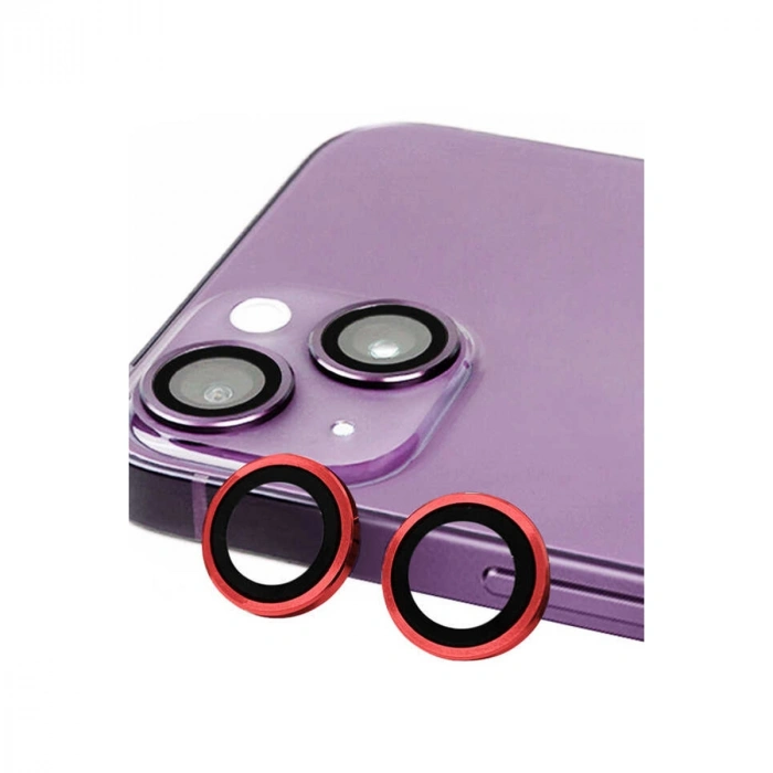 Apple İphone 13 Mini Raze Metal Kamera Lens - Kırmızı