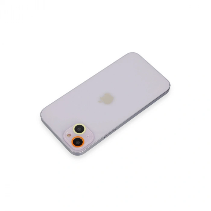 Apple İphone 13 Mini Renkli Kamera Lens Koruma Cam - Sarı-turuncu