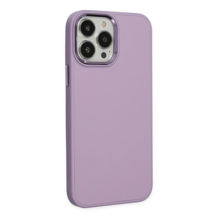 Apple İphone 13 Pro Kılıf Asya Deri Silikon - Lila