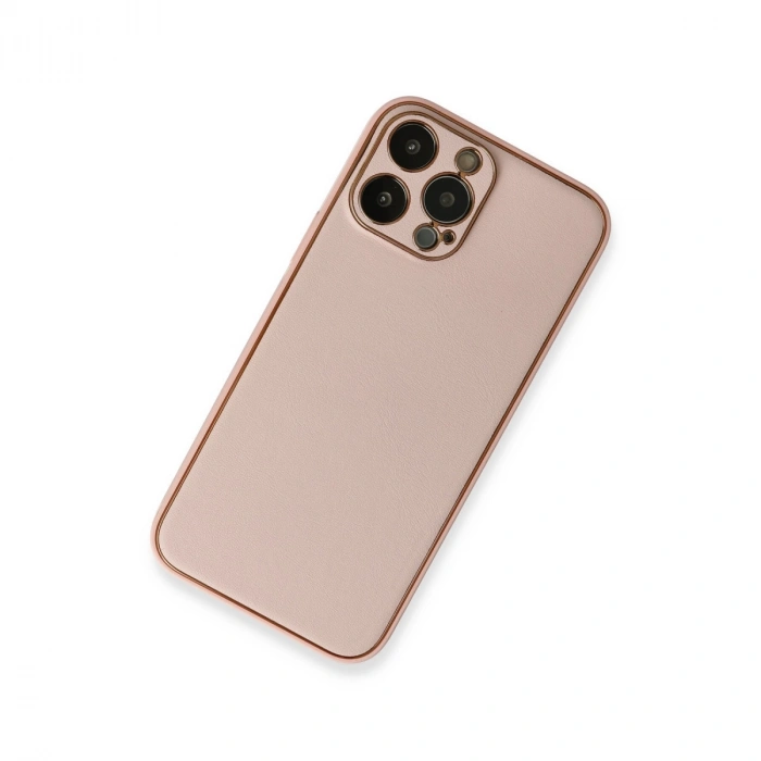 Apple İphone 13 Pro Kılıf Coco Deri Silikon Kapak - Pembe