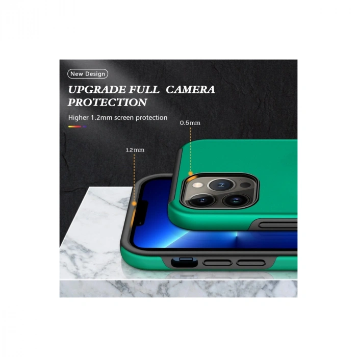 Apple İphone 13 Pro Kılıf Elit Yüzüklü Kapak - Yeşil