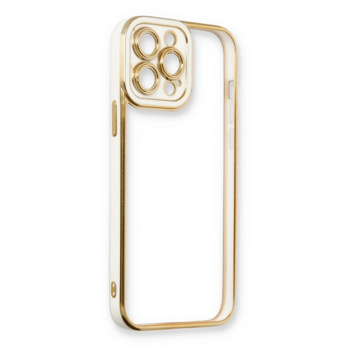 Apple İphone 13 Pro Kılıf Liva Lens Silikon - Beyaz