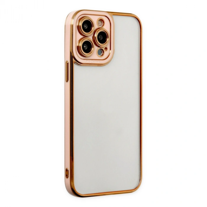 Apple İphone 13 Pro Kılıf Liva Lens Silikon - Rose
