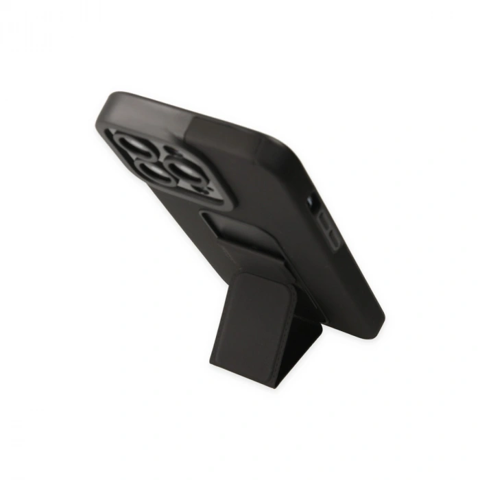 Apple İphone 13 Pro Kılıf Mega Standlı Silikon - Siyah