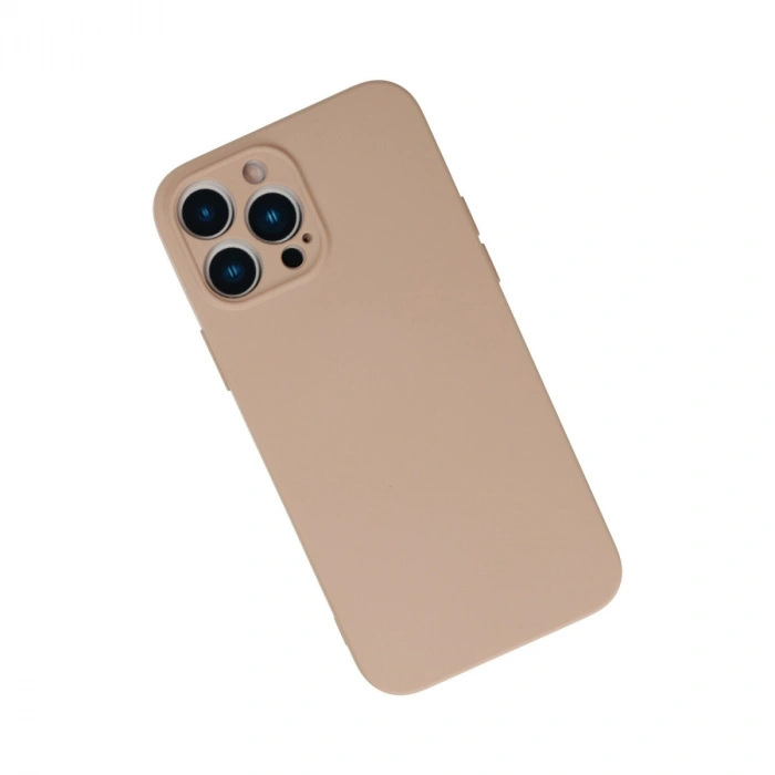 Apple İphone 13 Pro Kılıf Nano İçi Kadife Silikon - Pudra