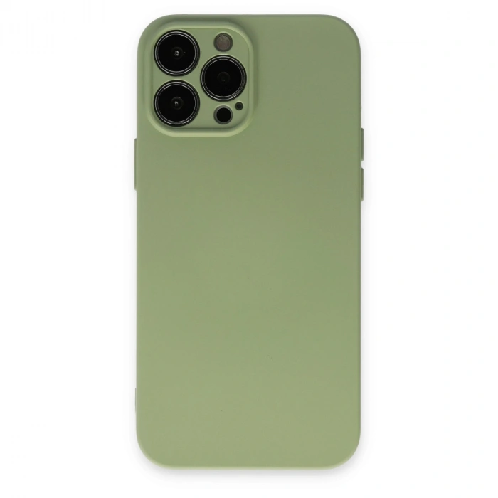 Apple İphone 13 Pro Kılıf Nano İçi Kadife Silikon - Yeşil