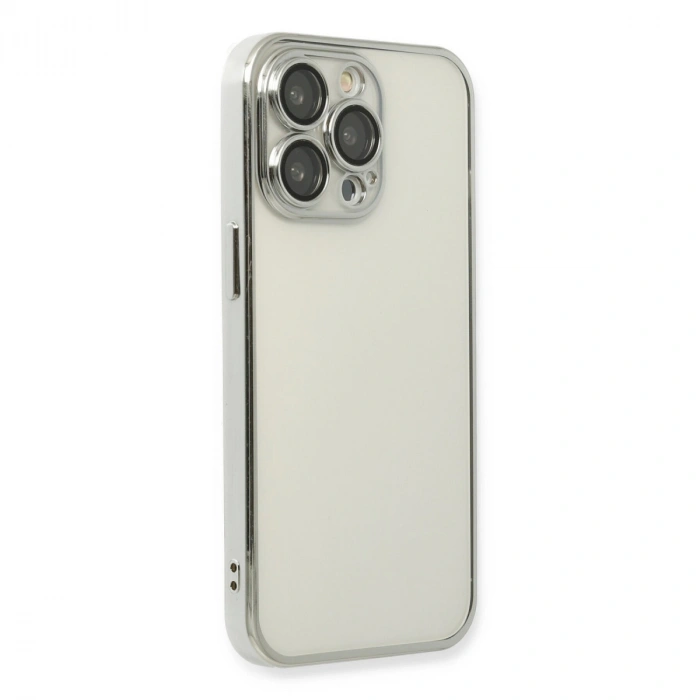 Apple İphone 13 Pro Kılıf Razer Lensli Silikon - Gümüş
