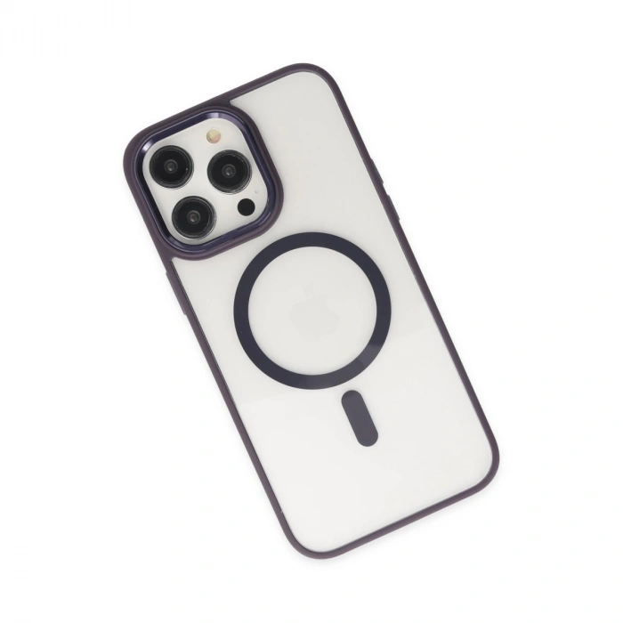 Apple İphone 13 Pro Kılıf Room Magneticsafe Silikon - Derin Mor