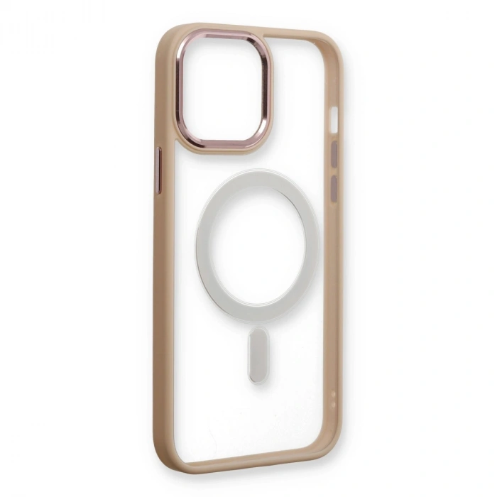 Apple İphone 13 Pro Kılıf Room Magneticsafe Silikon - Pudra