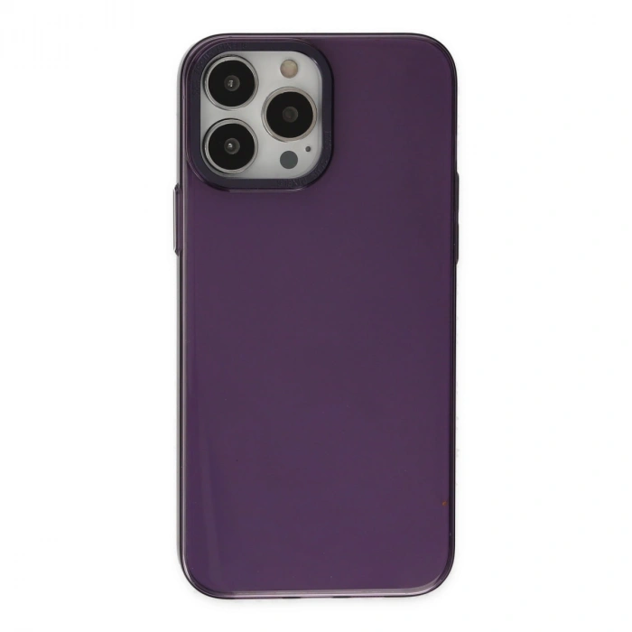 Apple İphone 13 Pro Max Kılıf Anka Pc Sert Metal Kapak - Mor
