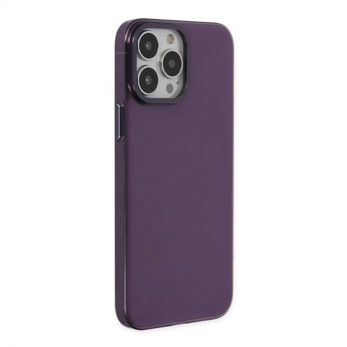 Apple İphone 13 Pro Max Kılıf Anka Pc Sert Metal Kapak - Mor