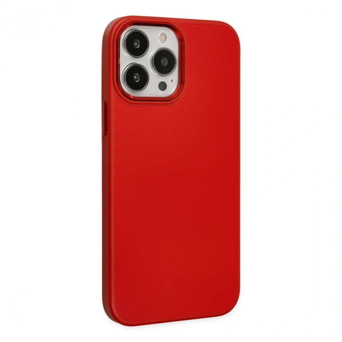 Apple İphone 13 Pro Max Kılıf Asya Deri Silikon - Kırmızı
