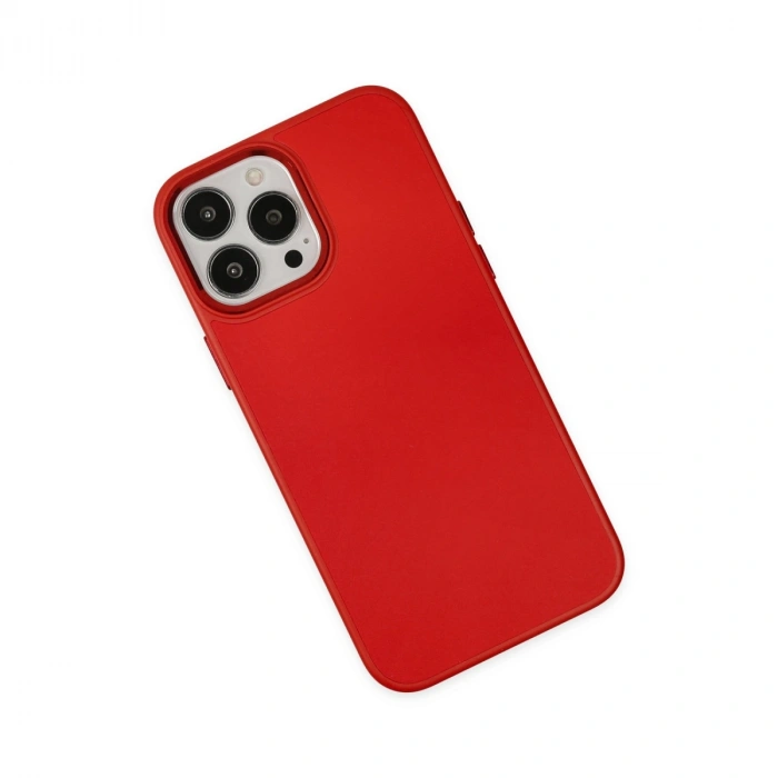 Apple İphone 13 Pro Max Kılıf Asya Deri Silikon - Kırmızı