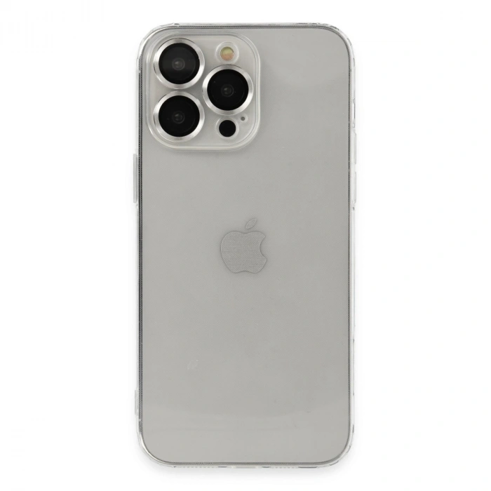 Apple İphone 13 Pro Max Kılıf Luko Lens Silikon - Gümüş