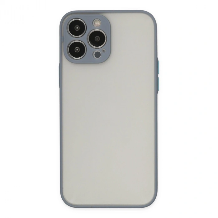 Apple İphone 13 Pro Max Kılıf Montreal Silikon Kapak - Gri
