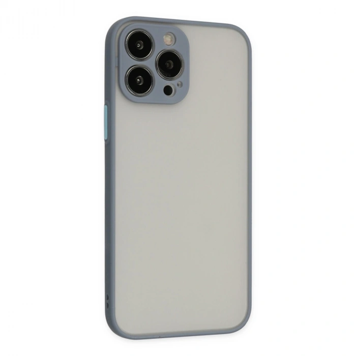 Apple İphone 13 Pro Max Kılıf Montreal Silikon Kapak - Gri