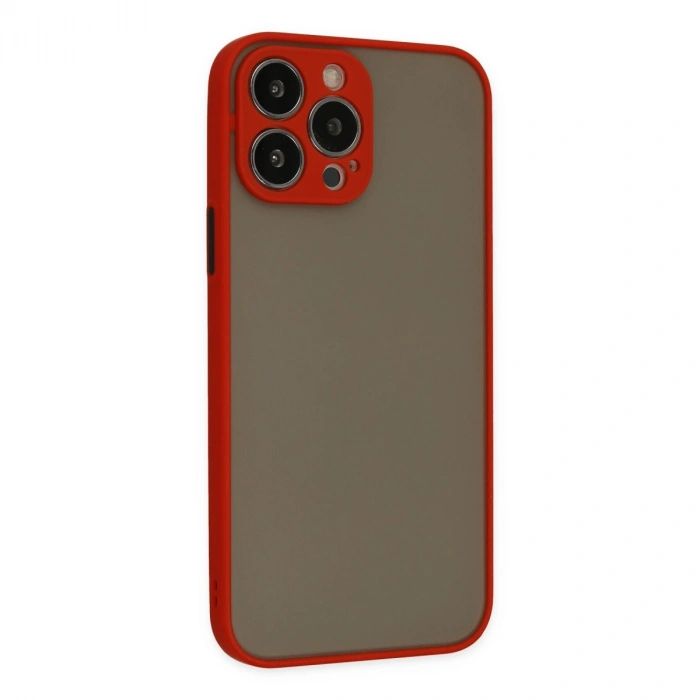 Apple İphone 13 Pro Max Kılıf Montreal Silikon Kapak - Kırmızı