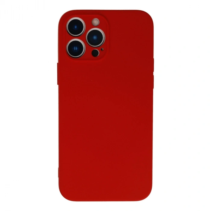 Apple İphone 13 Pro Max Kılıf Nano İçi Kadife Silikon - Kırmızı