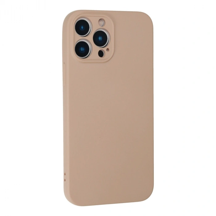 Apple İphone 13 Pro Max Kılıf Nano İçi Kadife Silikon - Pudra