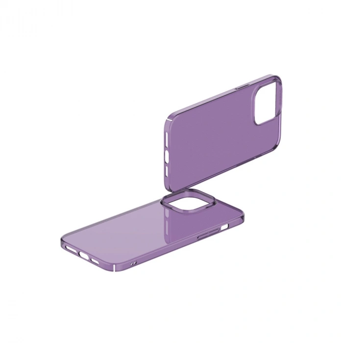 Apple İphone 13 Pro Max Kılıf Pc Sert Şeffaf Kapak - Mor