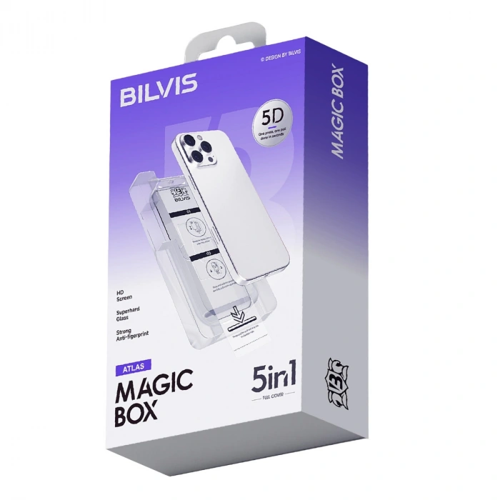 Apple İphone 14 Bilvis 5in1 3d Magic Cam Ekran Koruyucu - Siyah