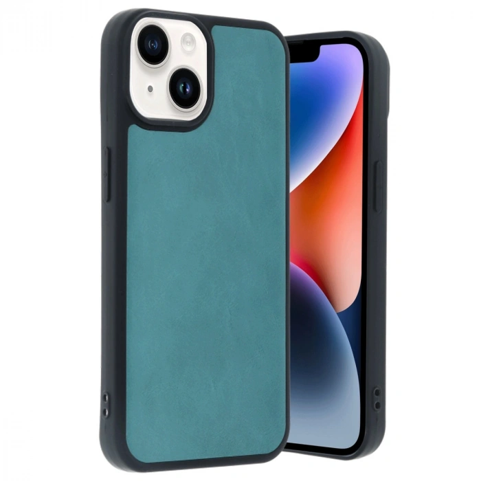 Apple İphone 14 Kılıf Aras Deri Kapak - Açık Yeşil